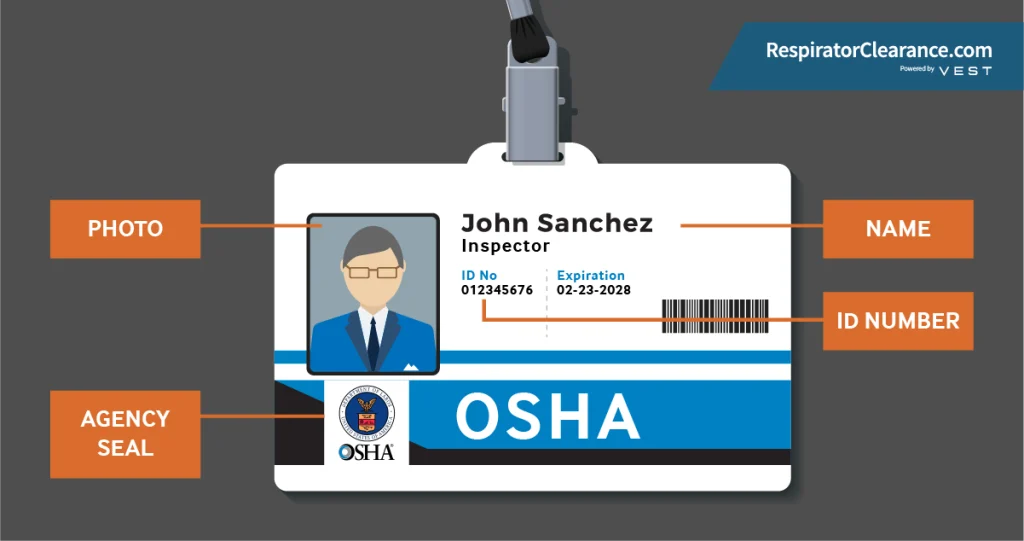 An image showing OSHA inspector identification